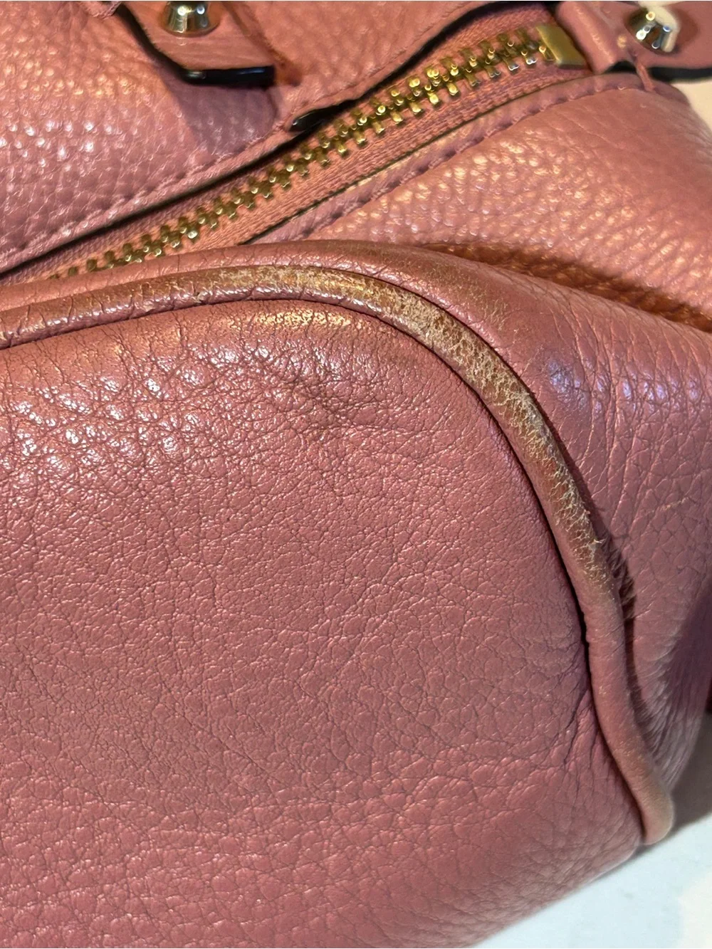 Michael Kors Rhea Medium Leather Backpack Dusty Rose Pink Pebbled Leather